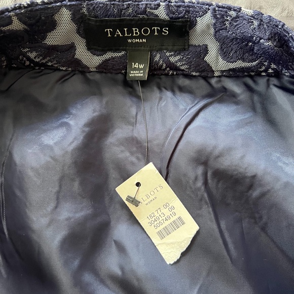 NWT Talbots Woman Blue Lace Floral Special Occasion Skirt Womens Plus Sz 14W - Picture 8 of 14